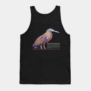 Bare-throated tiger heron tropical bird white text Tank Top
